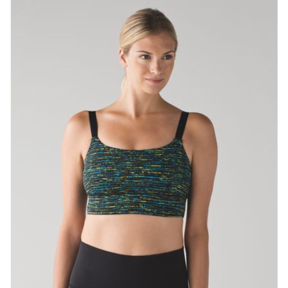 Lululemon Both Ways Sports Bra Strappy Back Blue Black Size 10